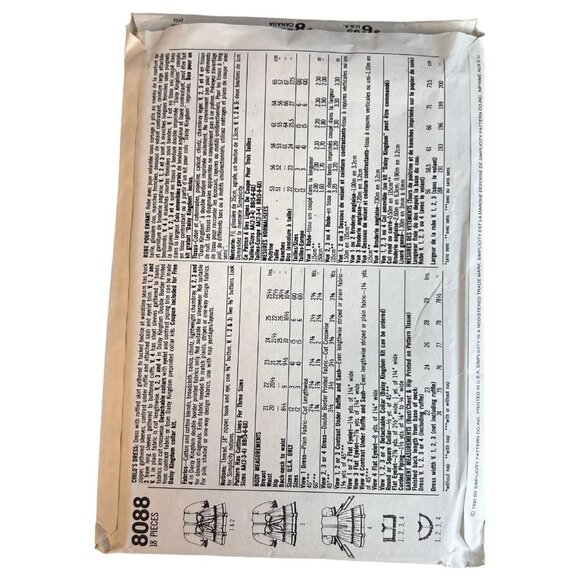 NEW Simplicity 8088 Sewing Pattern Daisy Kingdom Toddler Girl Size 2-4 Dress VTG - Picture 5 of 6